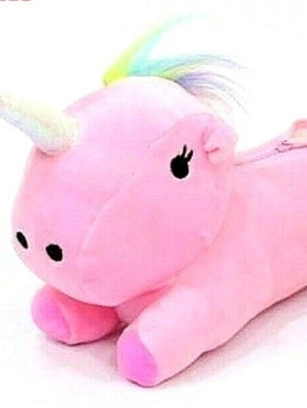 Minky-Plush Unicorn 🦄 Zip Pouch (White-Pink-Teal )🤍🩷🩵 12x6x4 - Picture 7 of 14